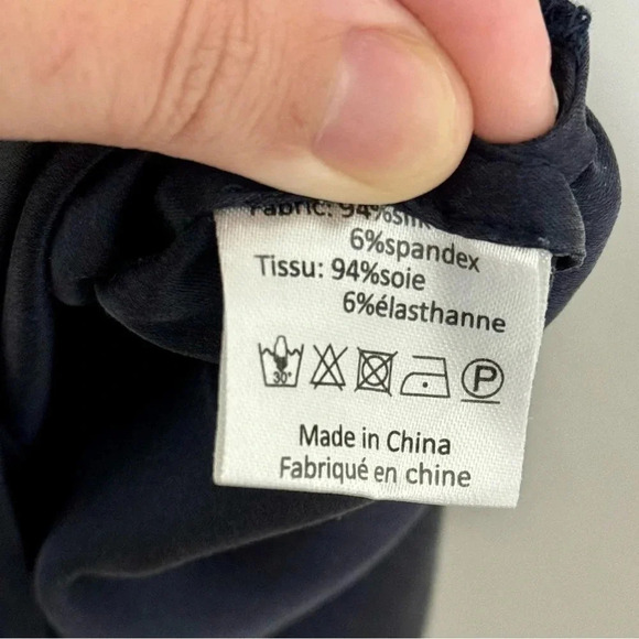 6397 Black Silk Blend Midi Slit Slip Dress XS - Picture 6 of 7